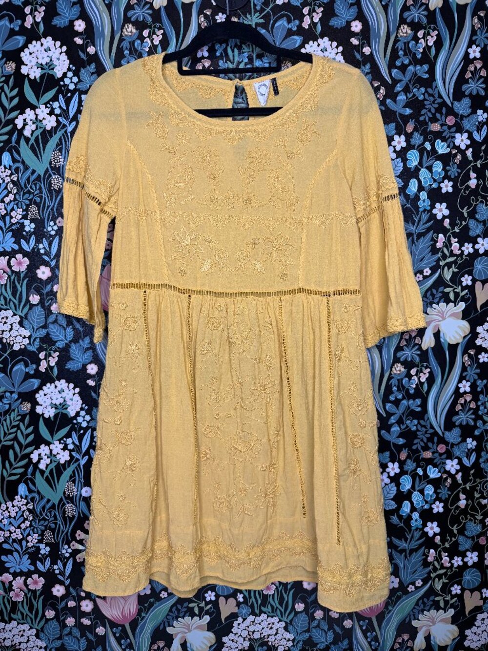 Anthropologie Akemi + Kin Mustard Yellow Mini Dress